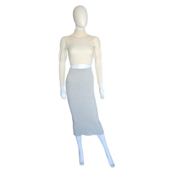 VICTORIA BECKHAM | Gray Wool Layered Midi Skirt in Size Small - Picture 1 of 8
